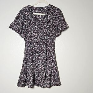 Elegant Black Floral Mini Dress